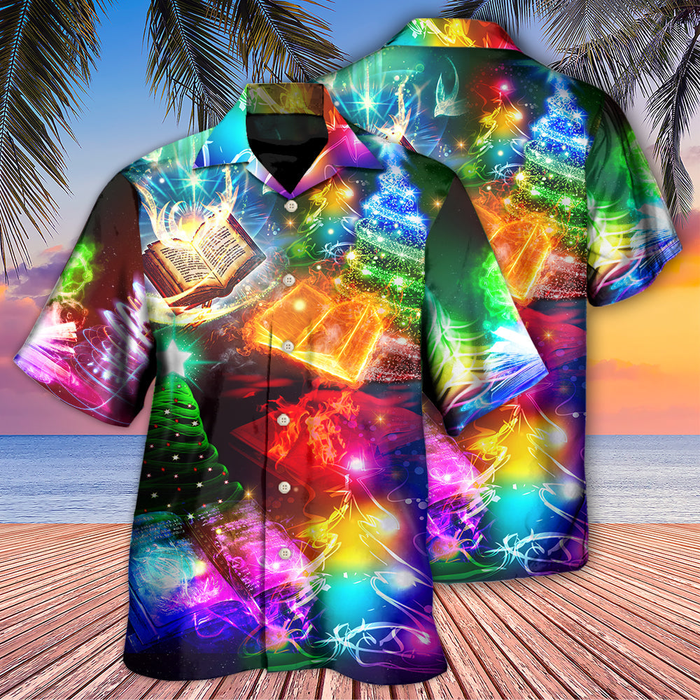 Christmas Book Theme Merry And Happy – Hawaiian Shirt
