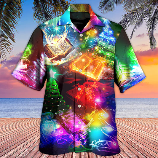 Christmas Book Theme Merry And Happy – Hawaiian Shirt