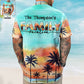 Tropical Beach Print Family Trip Vacation - Personalized Hawaiian Shirt