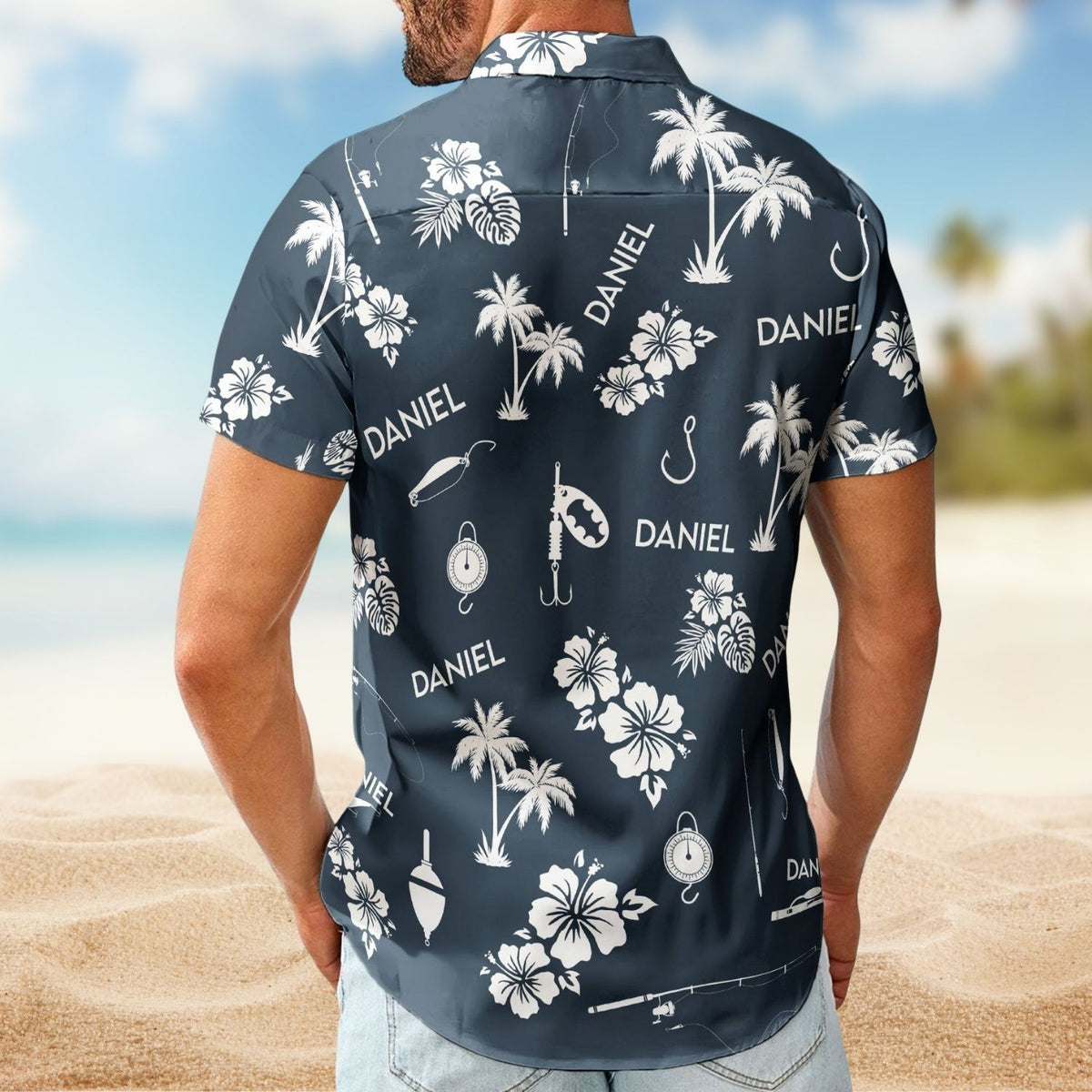 Fishing Tools Gears Custom Name Aloha Shirt for Men – Personalized Hawaiian Shirts