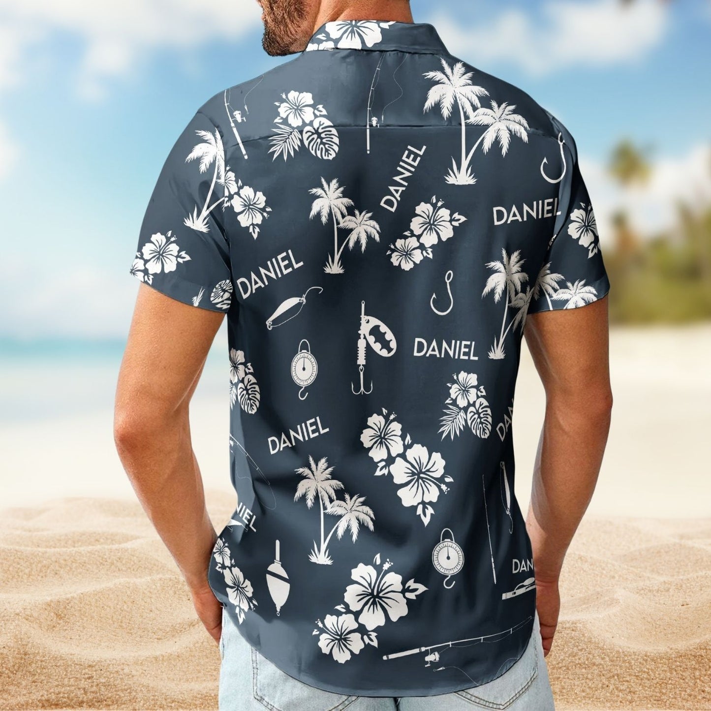 Fishing Tools Gears Custom Name Aloha Shirt for Men – Personalized Hawaiian Shirts