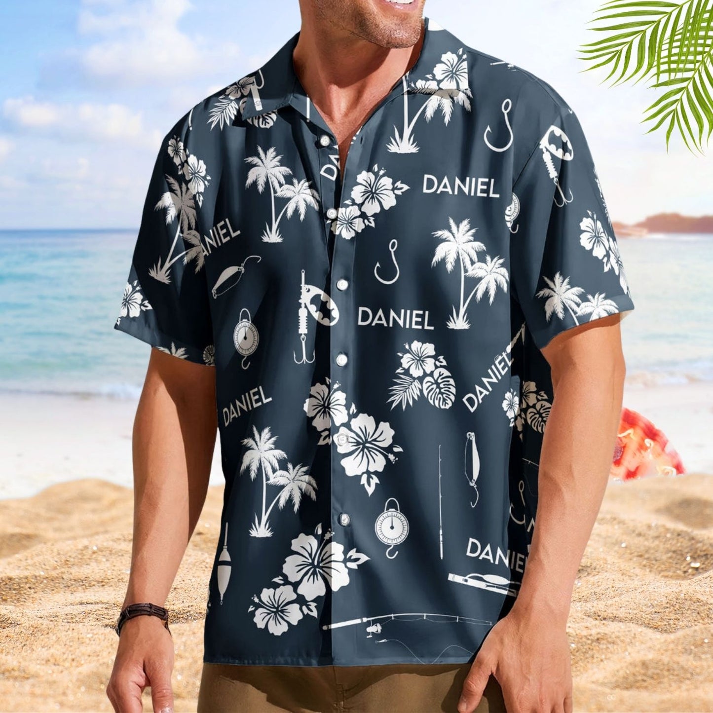 Fishing Tools Gears Custom Name Aloha Shirt for Men – Personalized Hawaiian Shirts