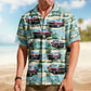 Vintage Beach Palm Tree Aloha Shirt with Custom Car Photo – Custom Photo Hawaiian Shirts