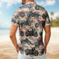 Vintage Bike Aloha Shirt with Custom Photo – Biker Gift for Men, Husband Hawaiian Shirt
