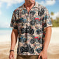 Vintage Bike Aloha Shirt with Custom Photo – Biker Gift for Men, Husband Hawaiian Shirt