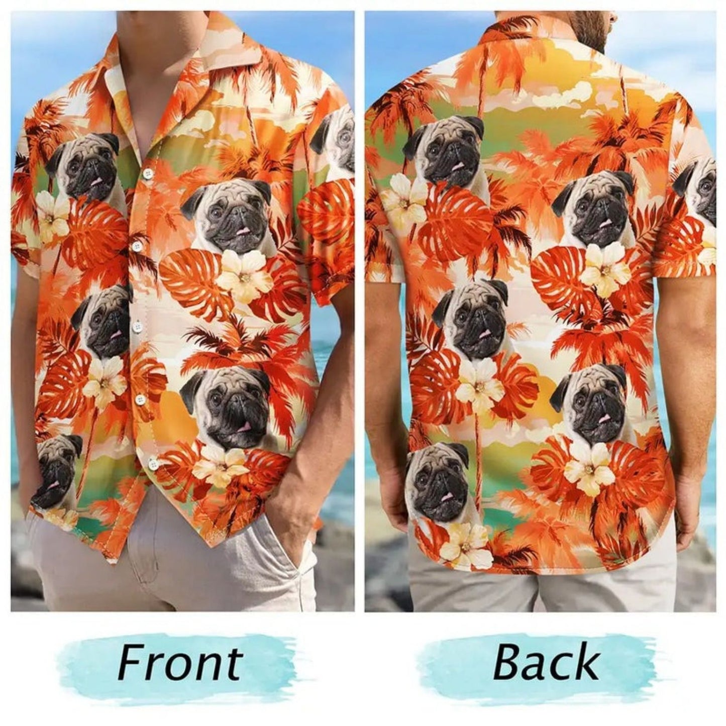 Tropical Beach Vacation Shirt Custom Photo Fun Face Summer Vibe – Personalized Hawaiian Shirt
