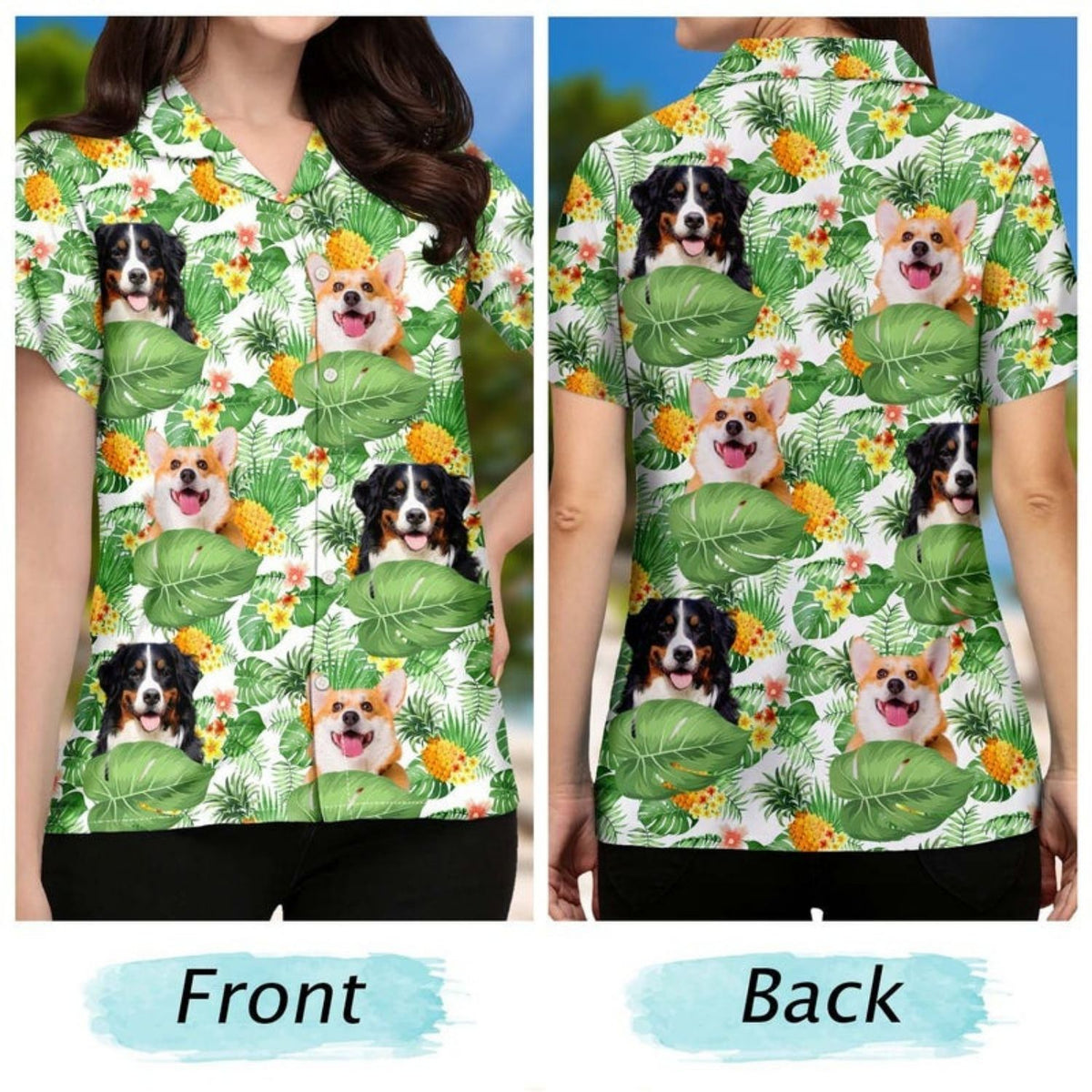 Tropical Beach Style Custom Photo Funny Family Pet - Gift For Men, Dog And Cat Lovers - Personalized Custom Hawaiian Shirt