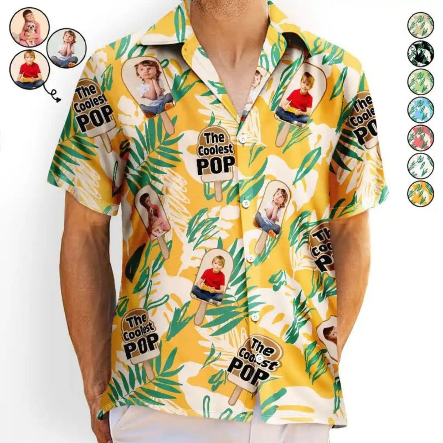 Tropical Beach Style Shirt – Custom Photo The Coolest Pop - Personalized Hawaiian Shirt