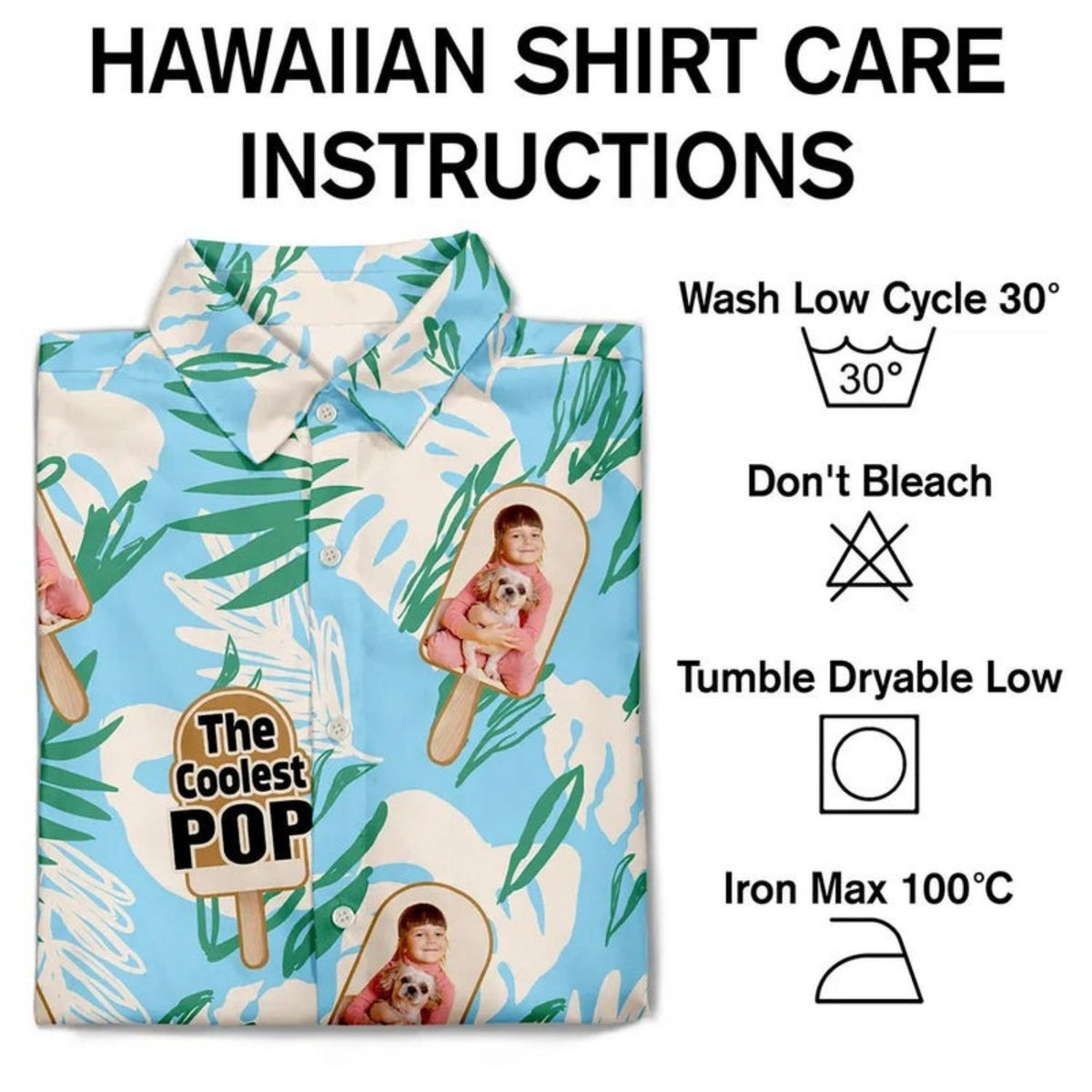 Tropical Beach Style Shirt – Custom Photo The Coolest Pop - Personalized Hawaiian Shirt