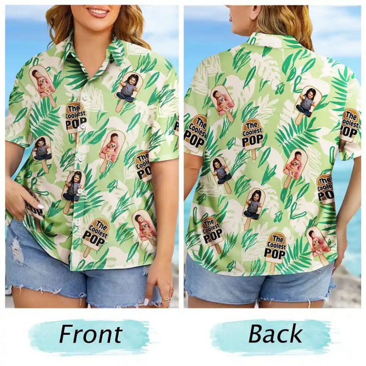 Tropical Beach Style Shirt – Custom Photo The Coolest Pop - Personalized Hawaiian Shirt