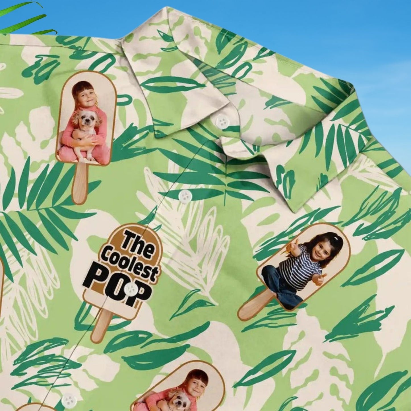 Tropical Beach Style Shirt – Custom Photo The Coolest Pop - Personalized Hawaiian Shirt