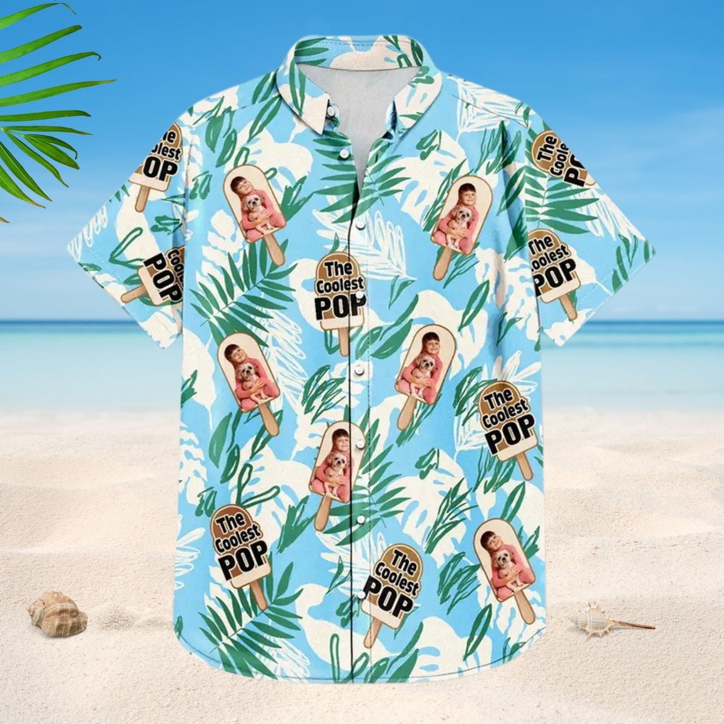 Tropical Beach Style Shirt – Custom Photo The Coolest Pop - Personalized Hawaiian Shirt