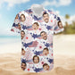 Family Cute Face - Personalized Photo Hawaiian Shirt - 4th of July Independence Day Tee