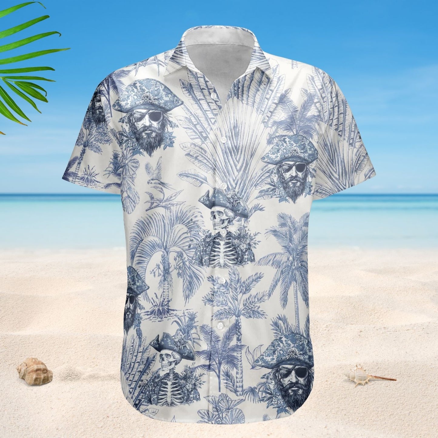 Pirate Shark Jellyfish Turtle Lobster Toile De Jouy - Custom Personalized Hawaiian Shirt