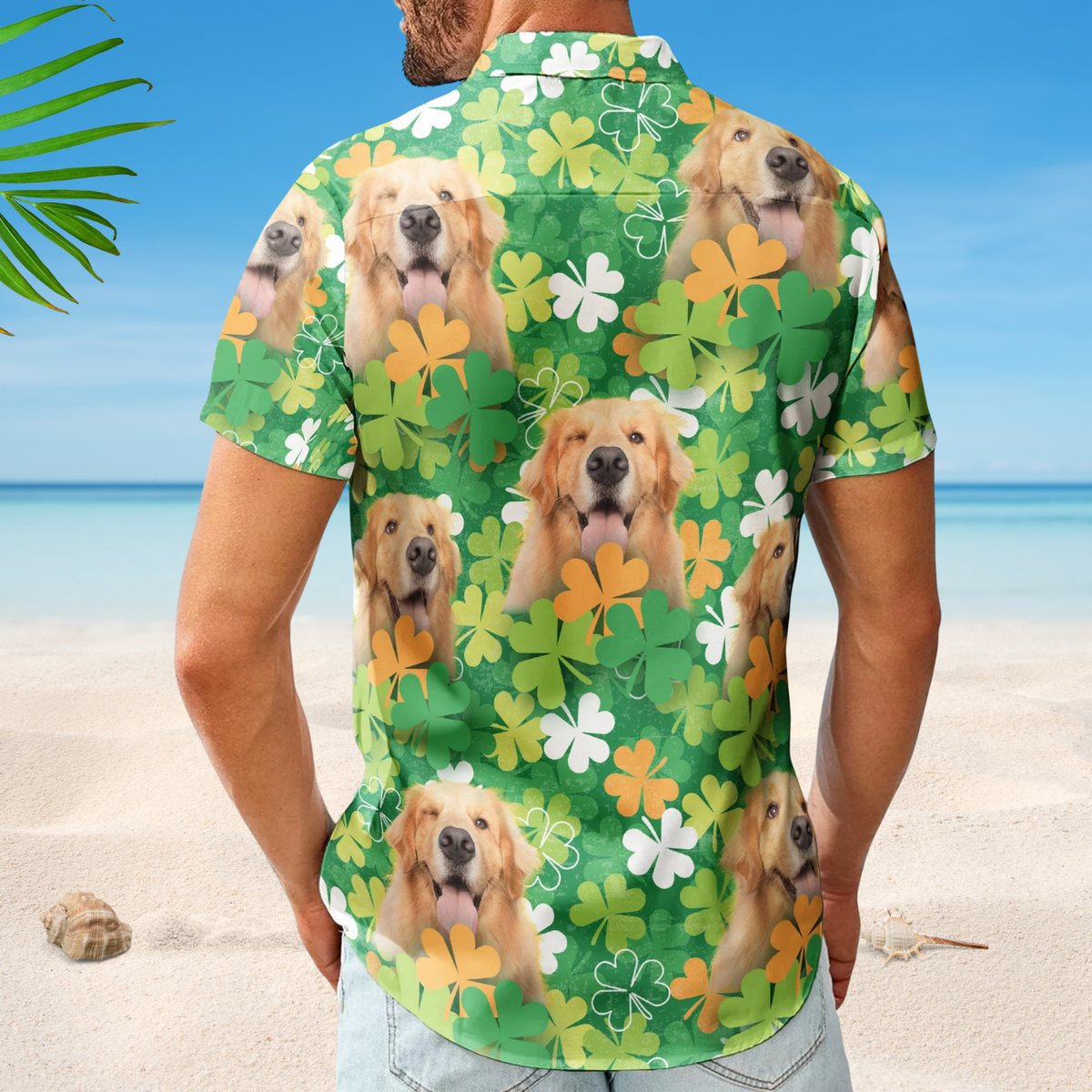 Happy St Patrick’s Day with Pet Photo - Custom Personalized Hawaiian Shirt