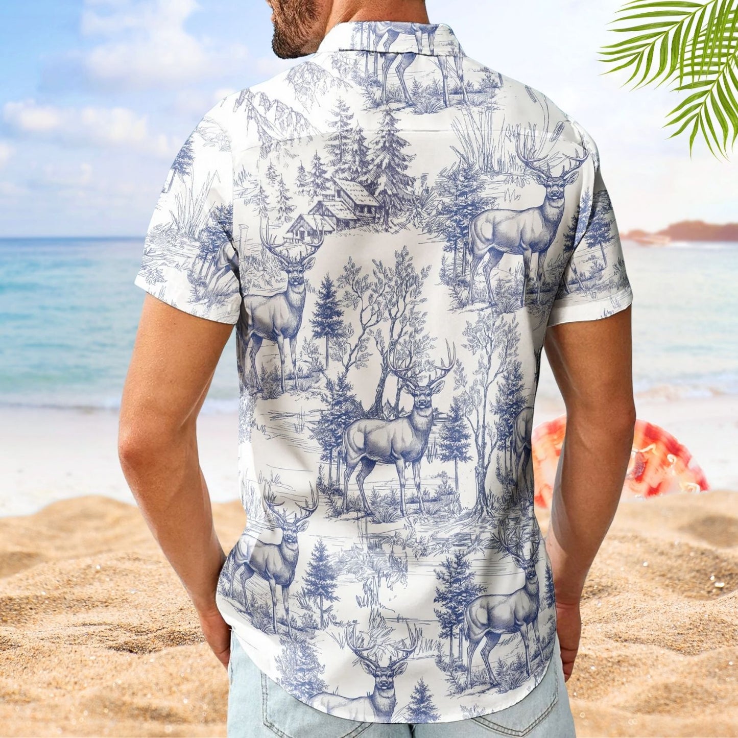 Hunting Fishing Camping Hiking Kayaking Toile De Jouy - Custom Personalized Hawaiian Shirt