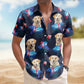 Custom Face Funny Photo Tropical Hibiscus Aloha for Dog Cat Lovers - Personalized Hawaiian Shirt