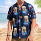 Custom Face Funny Photo Tropical Hibiscus Aloha for Dog Cat Lovers - Personalized Hawaiian Shirt