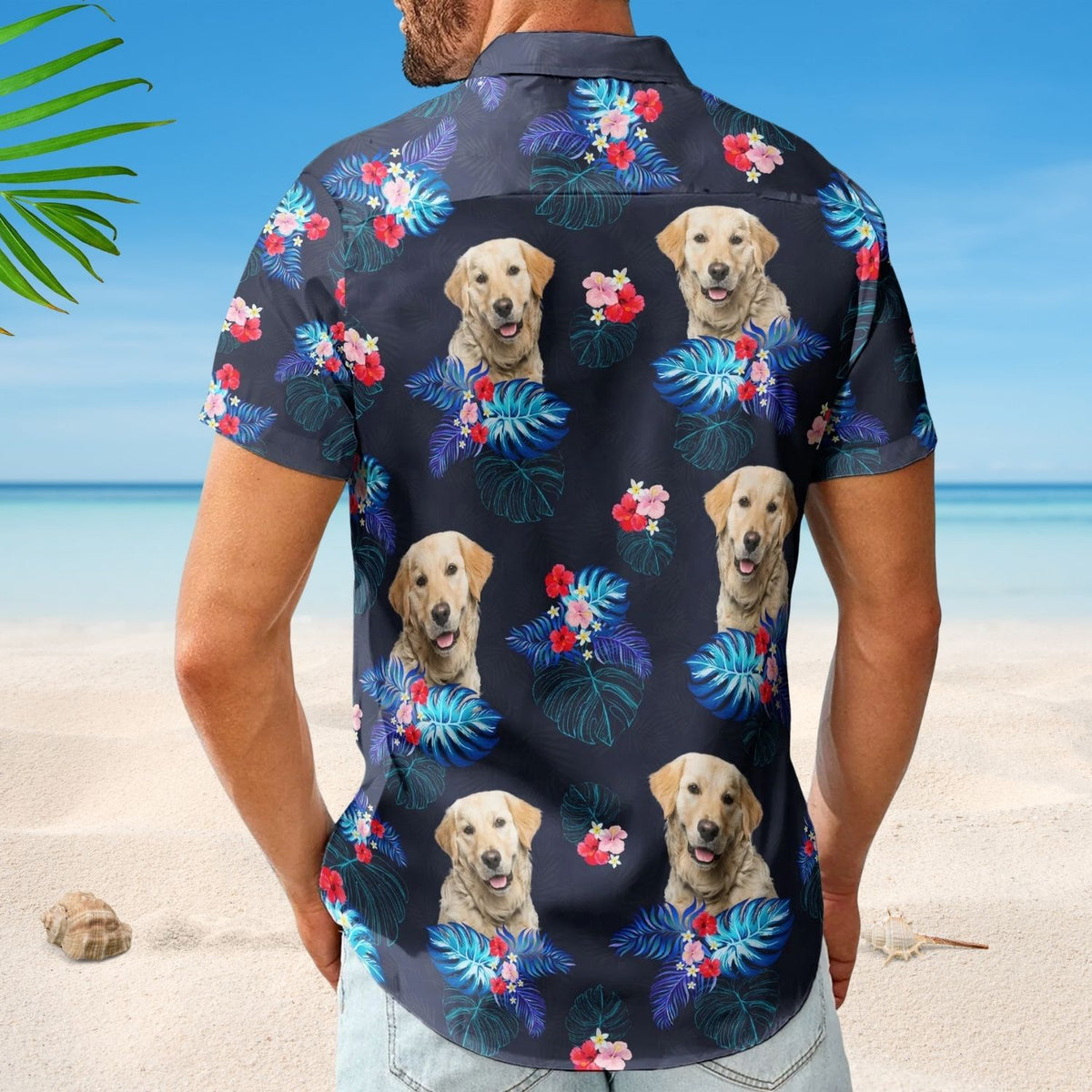 Custom Face Funny Photo Tropical Hibiscus Aloha for Dog Cat Lovers - Personalized Hawaiian Shirt