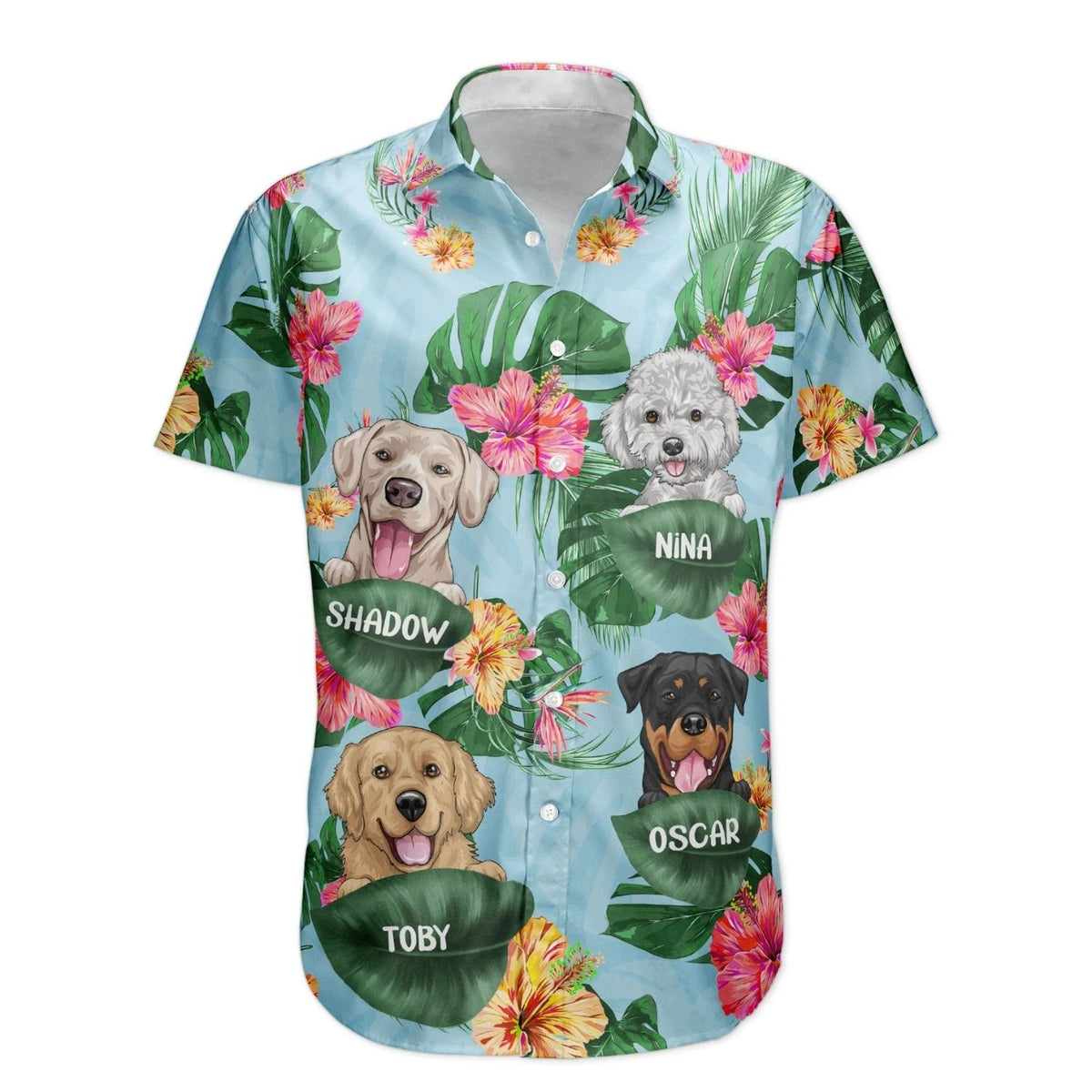 Dog Dad Cat Dad Pet Lovers Tropical Summer - Custom Personalized Hawaiian Shirt