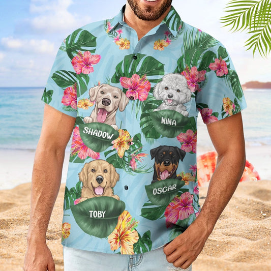 Dog Dad Cat Dad Pet Lovers Tropical Summer - Custom Personalized Hawaiian Shirt