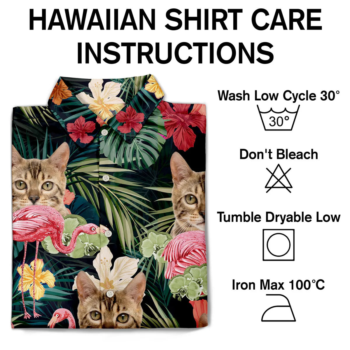 Custom Photo Funny Family Pet Face Flamingo Gift for Men, Dog & Cat Lovers – Personalized Hawaiian Shirt