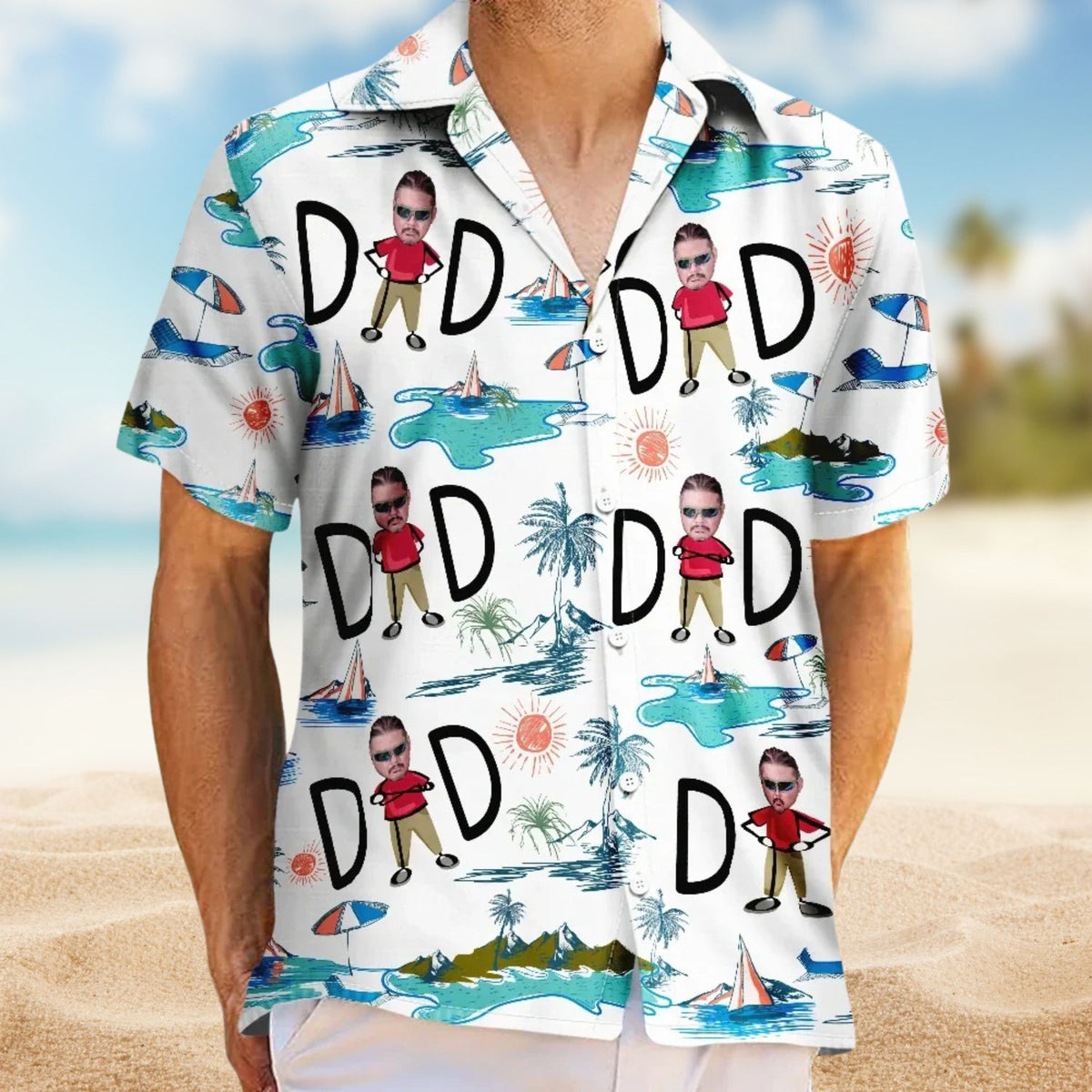 Custom Photo Dad Stance – Personalized Hawaiian Shirt