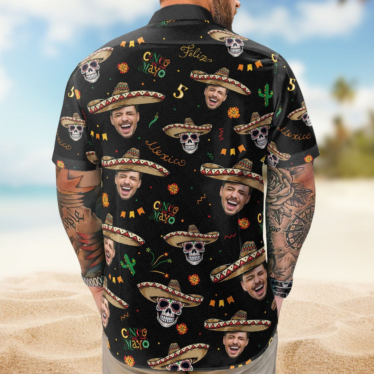 Custom Face Cinco de Mayo Mexican Theme – Custom Photo Hawaiian Shirts