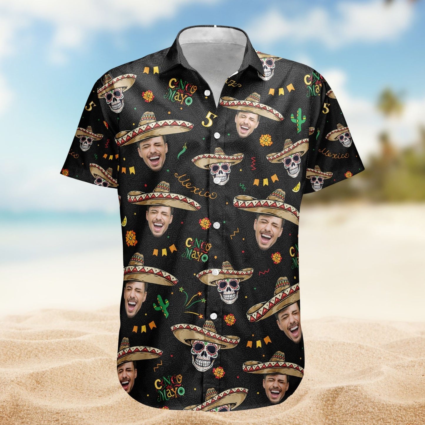 Custom Face Cinco de Mayo Mexican Theme – Custom Photo Hawaiian Shirts