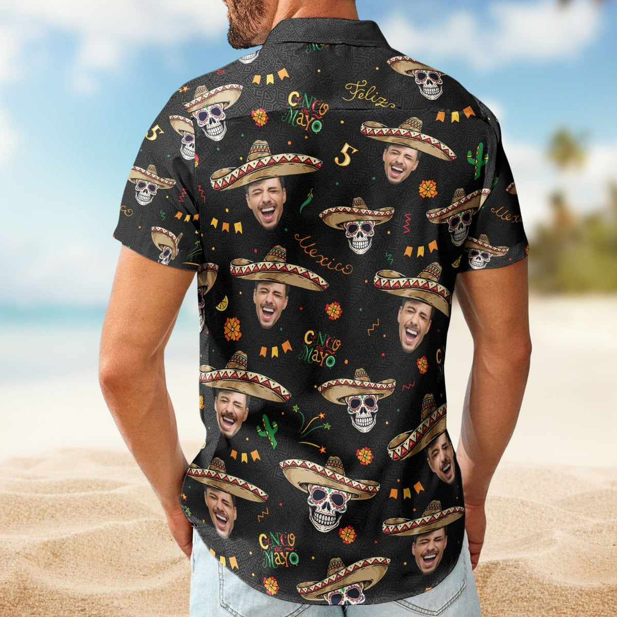 Custom Face Cinco de Mayo Mexican Theme – Custom Photo Hawaiian Shirts