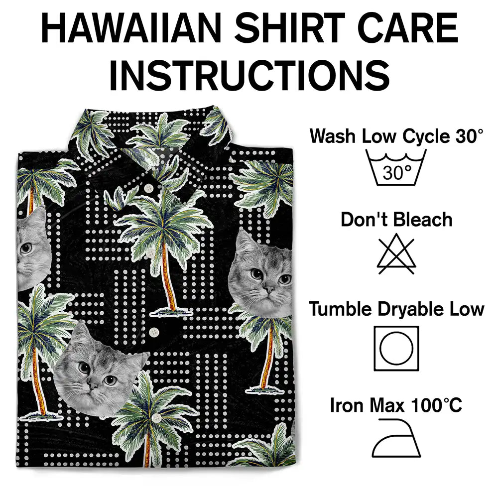 Custom Photo Pets, Kids & More Vintage Palm Trees – Personalized Hawaiian Shirt
