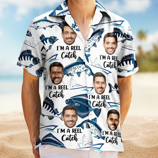 Custom Photo I’m a Reel Catch – Personalized Hawaiian Shirt