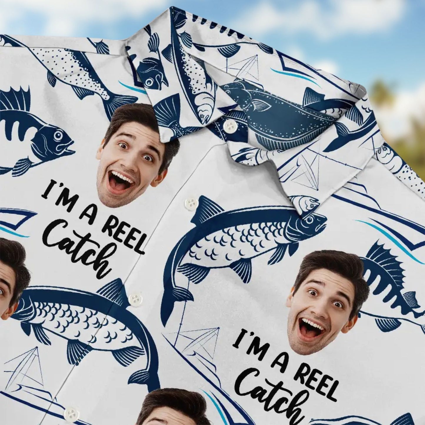 Custom Photo I’m a Reel Catch – Personalized Hawaiian Shirt