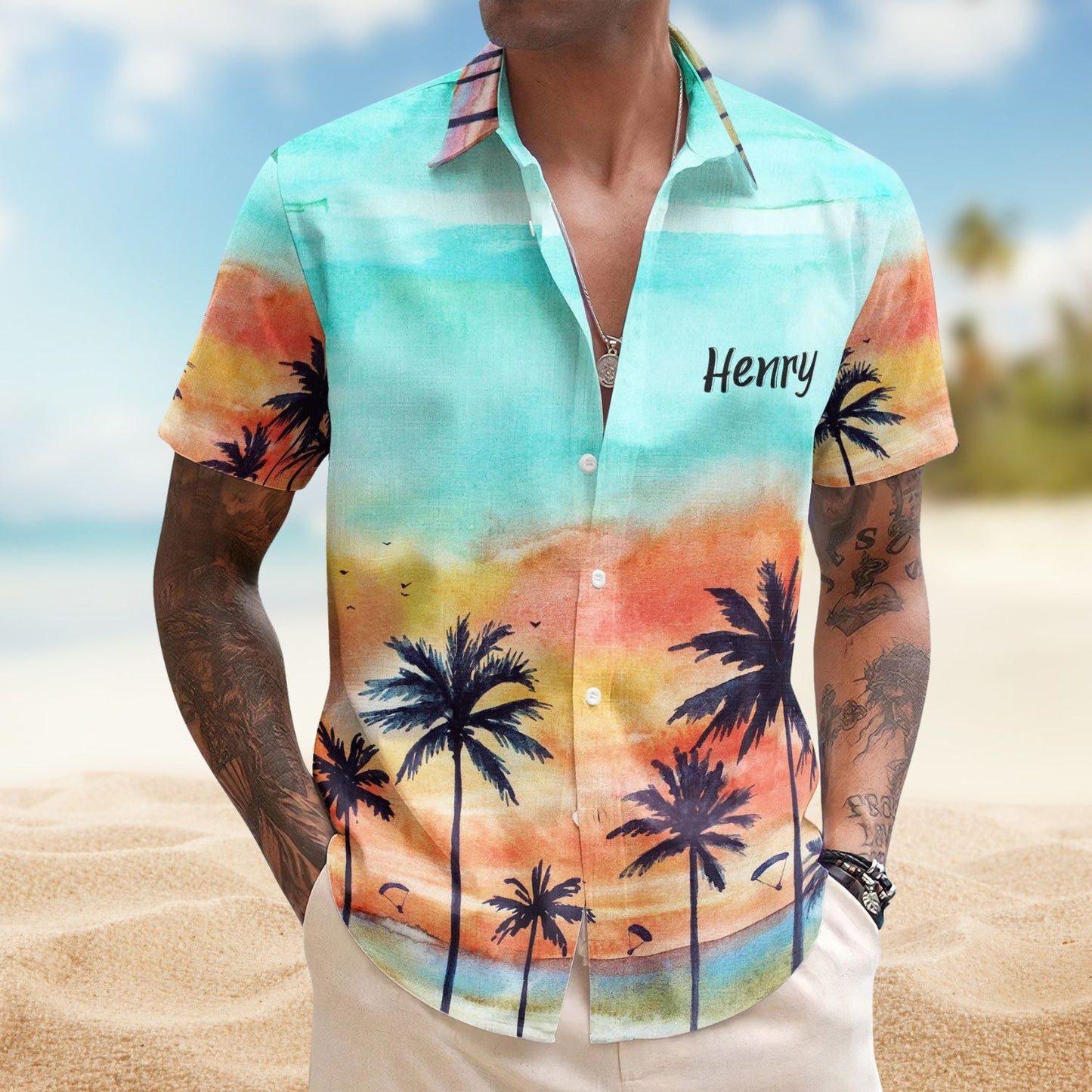 Custom Photo Family Vacation – Personalized Photo Hawaiian Shirt