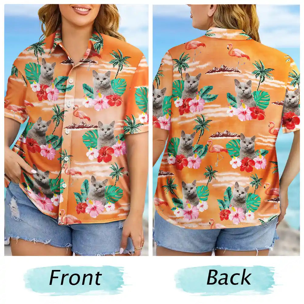 Custom Photo Pet Face Ready for the Beach – Personalized Hawaiian Shirt