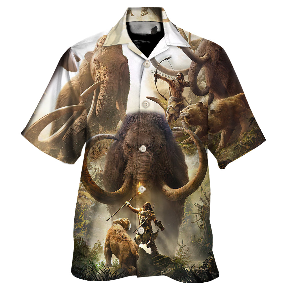 Mammoth And Man Prehistoric Adventure Style – Hawaiian Shirt