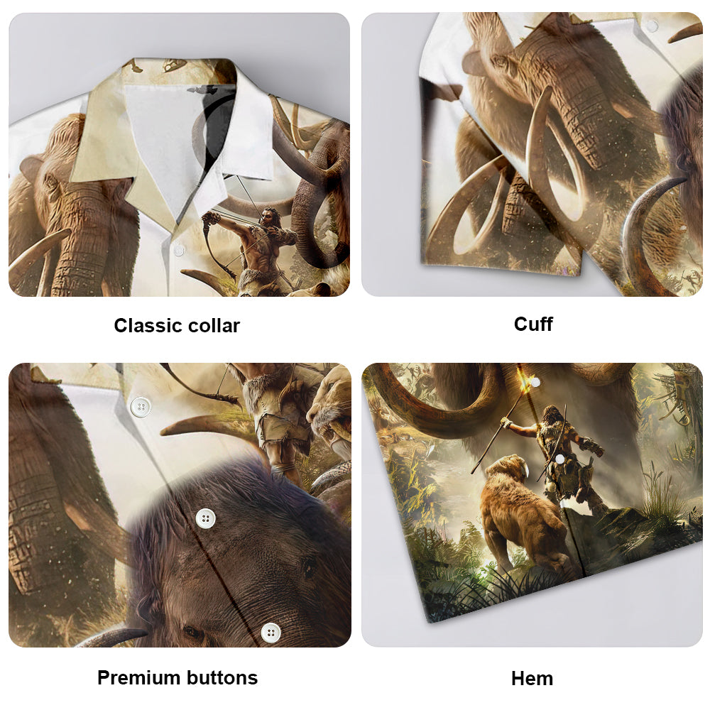 Mammoth And Man Prehistoric Adventure Style – Hawaiian Shirt