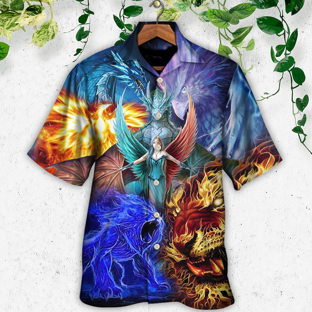 Dragon Fantasy Whimsical Art Design - Hawaiian Shirt