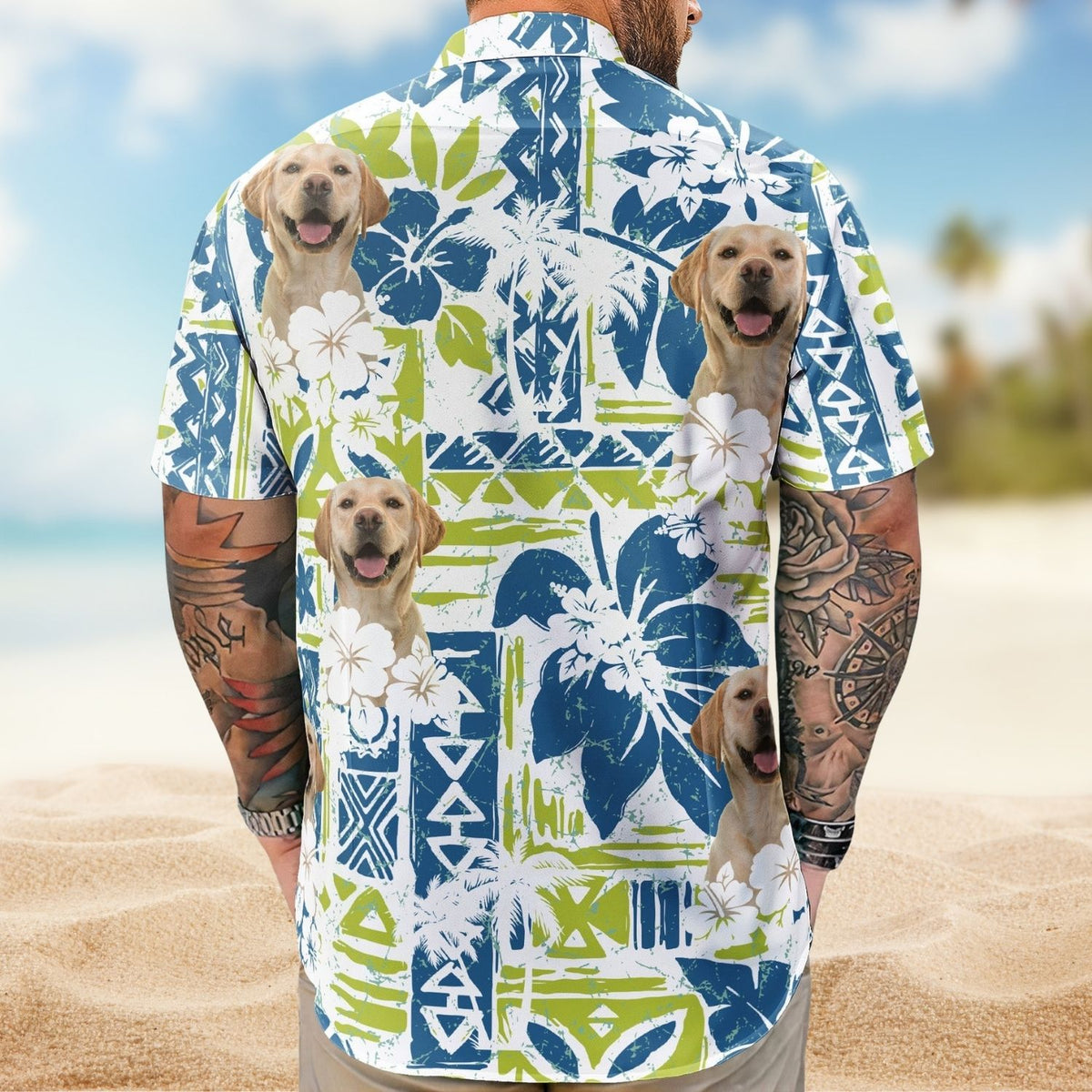 Tropical Aloha Shirt - Custom Photo Funny Pet Family Friends Summer Tiki Bar Hawaiian Shirt