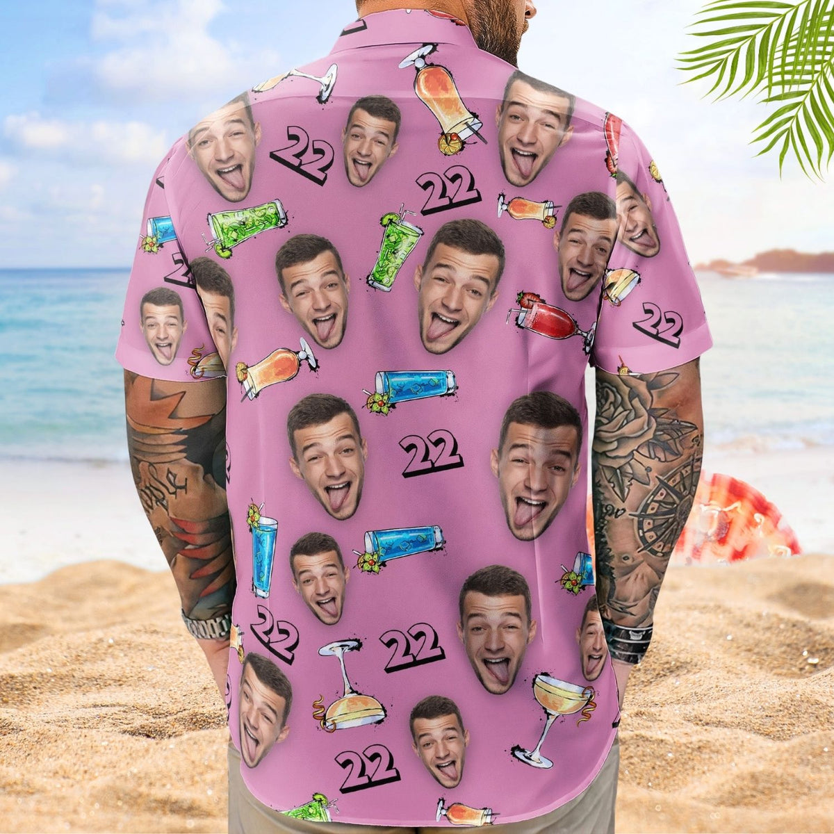 Birthday Party Drinks Custom Face Aloha Shirt – Funny Birthday Gift Custom Photo Hawaiian Shirts
