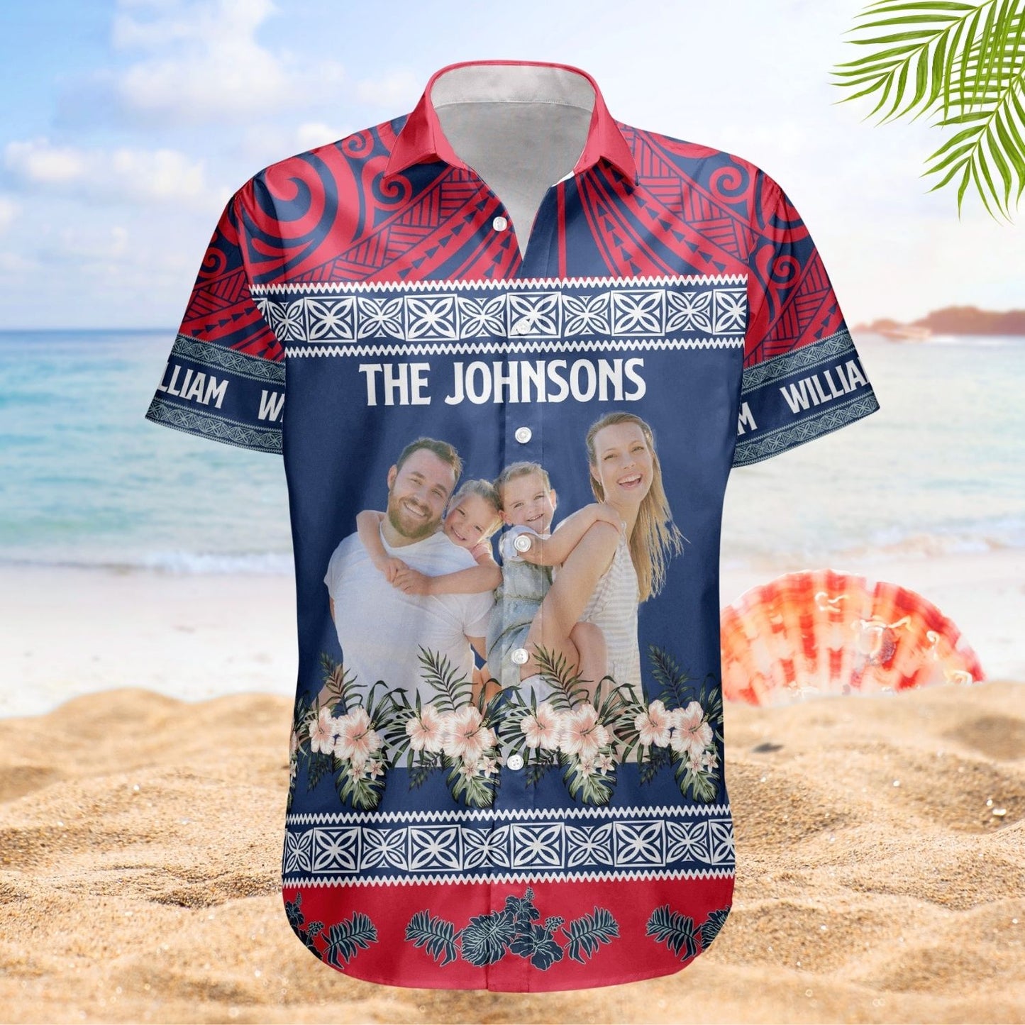 Hibiscus Tropical Aloha Shirt Photo Gift for Family – Custom Photo Hawaiian Shirts