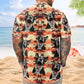 Hawaiian Floral Beach Aloha Shirt with Custom Funny Photo – Men, Husband Custom Hawaiian Shirt
