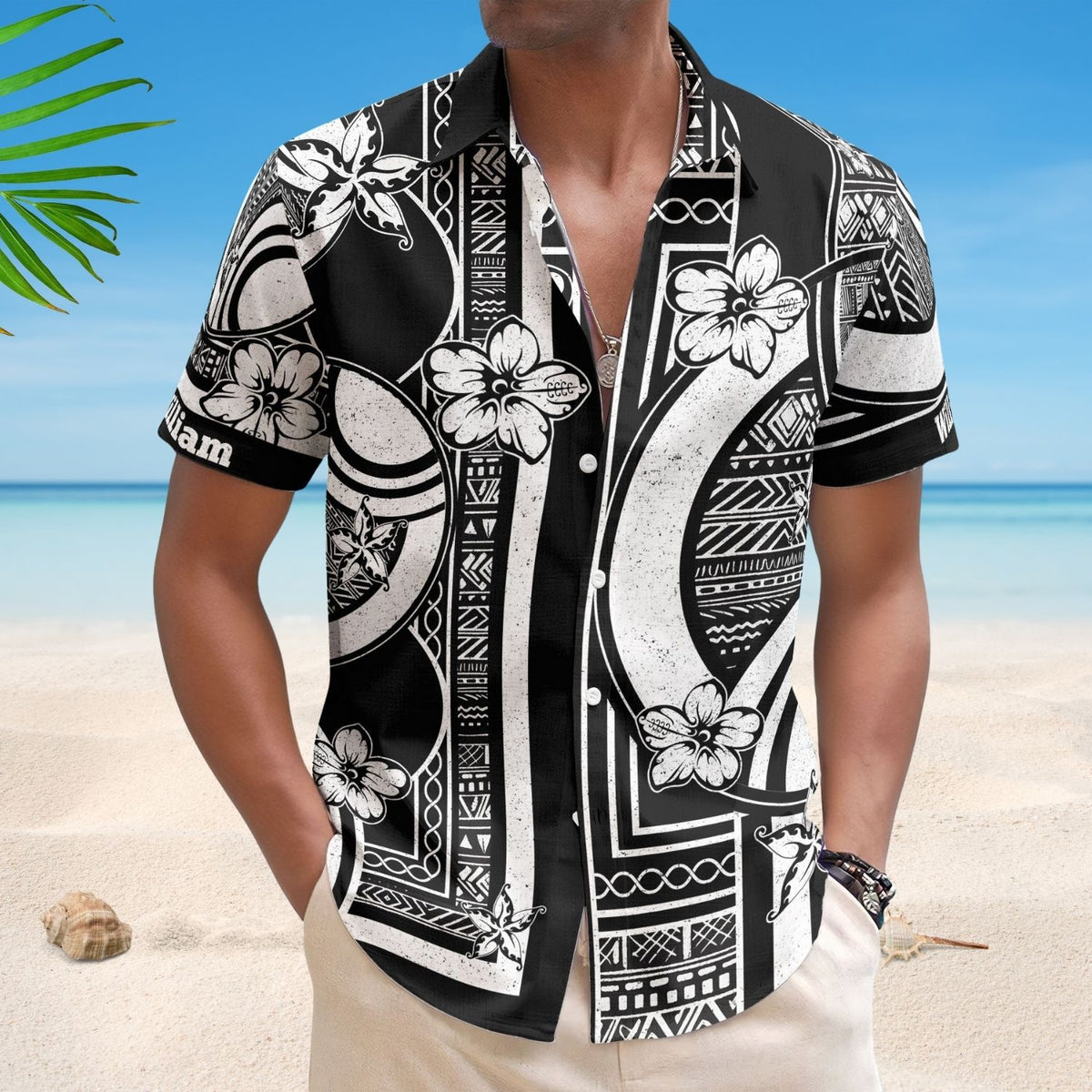Personalized Aloha Shirt – Kapa Hawaiian Pattern Vintage Black Aloha Shirts With Name - Custom Hawaiian Shirts