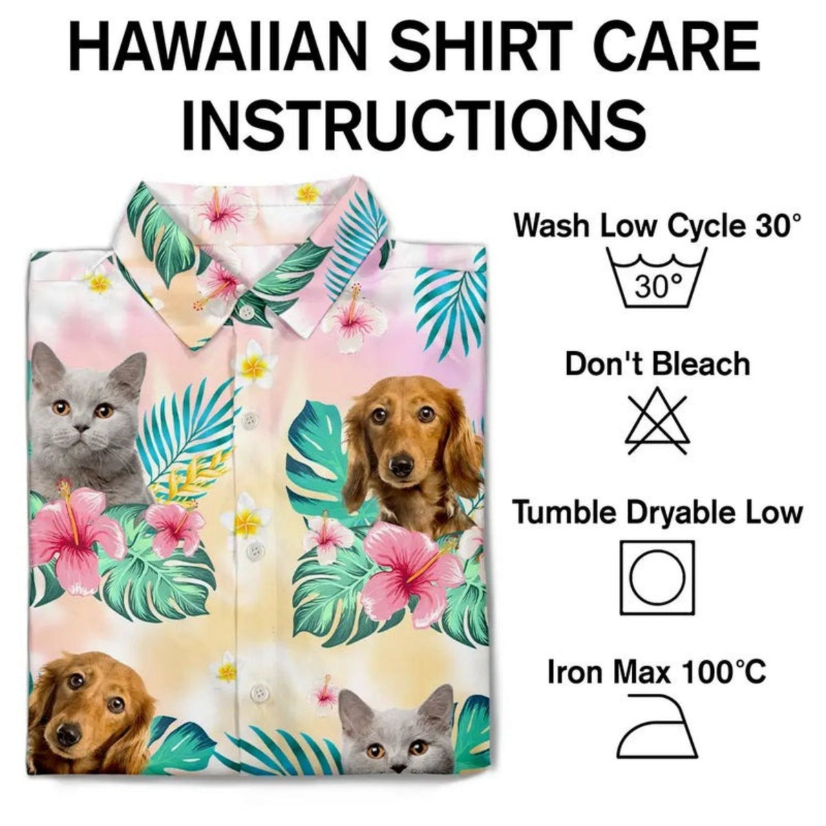 Tropical Beach Style Funny Family Vacation Shirt – Custom Photo Tie Dye Pet Face - Personalized Hawaiian Shirt