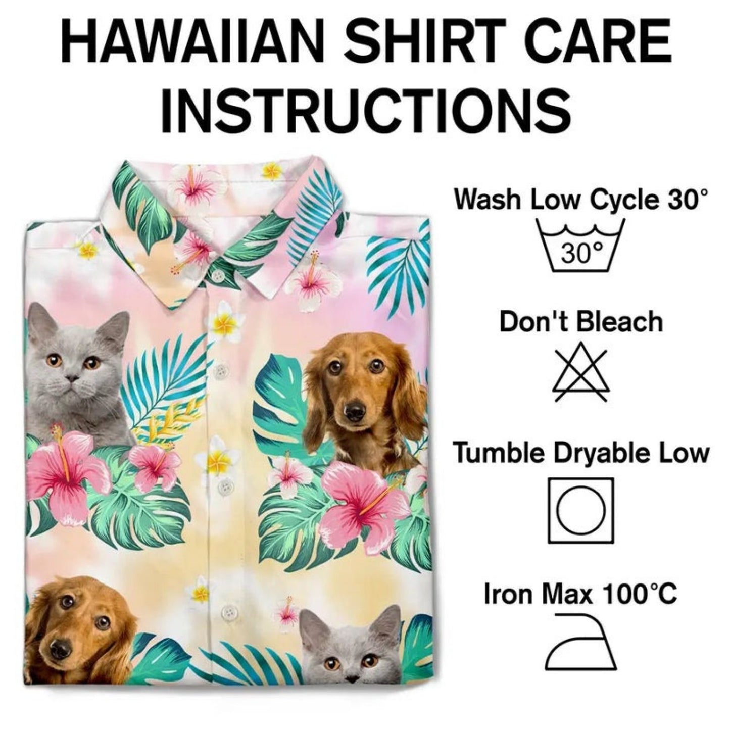 Tropical Beach Style Funny Family Vacation Shirt – Custom Photo Tie Dye Pet Face - Personalized Hawaiian Shirt