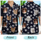 Tropical Beach Style Vacation Shirt – Custom Photo Funny Family Pet Face Colorful Paws - Personalized Hawaiian Shirt