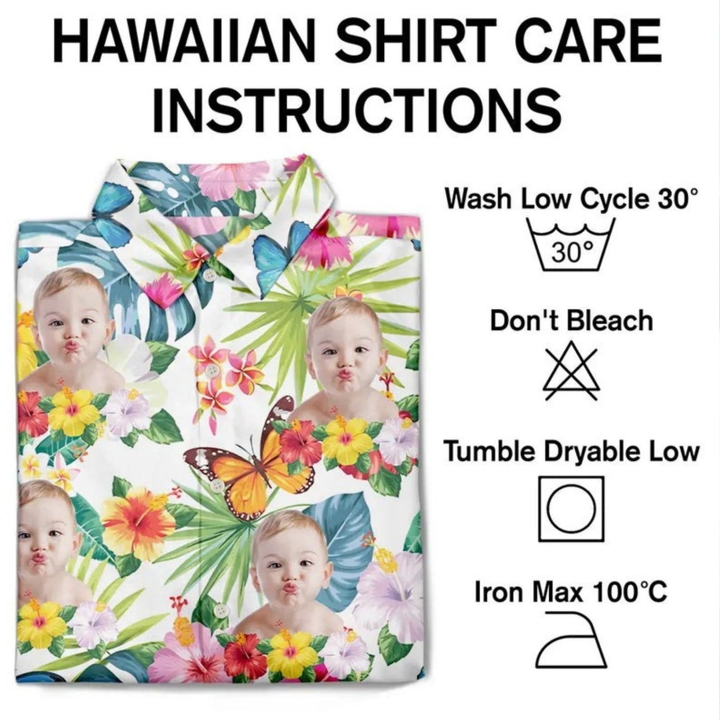 Custom Photo Pet Face Family Tropical Background – Personalized Hawaiian Shirt