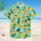 Custom Photo Pet Face Family Tropical Background – Personalized Hawaiian Shirt