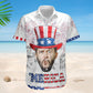 Celebrate 4th of July with Merica Pattern - Personalized Photo Hawaiian Shirt