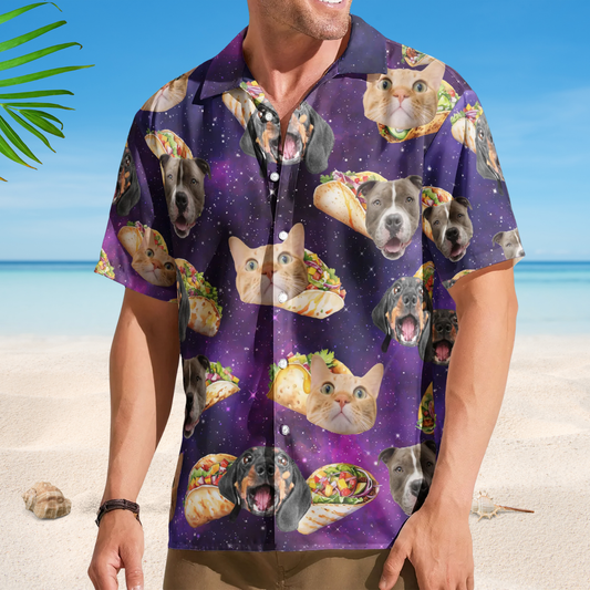 Taco Dog Cat - Custom Personalized Photo Hawaiian Shirt